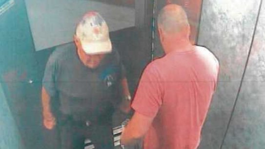 CCTV footage tendered in court, taken at the Cote D'Azur Apartments in McDonald St Cronulla on May 20, 2014.