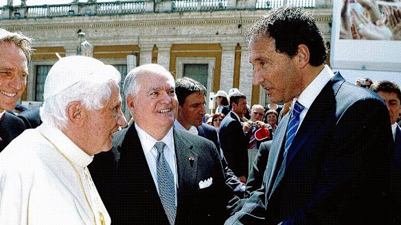 Rodney Adler meeting Pope Benedict XVI in Rome.  