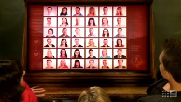 Ms Stuart-Carberry's face appears on a matrix of prospective matches.
