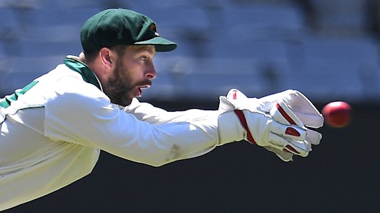 On the brink: Tasmanian keeper Matthew Wade admits his Test career is under threat.