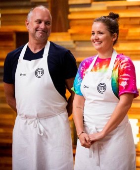 Blue team was being captained by Brett, left, and helped by their own dessert queen, Chloe.