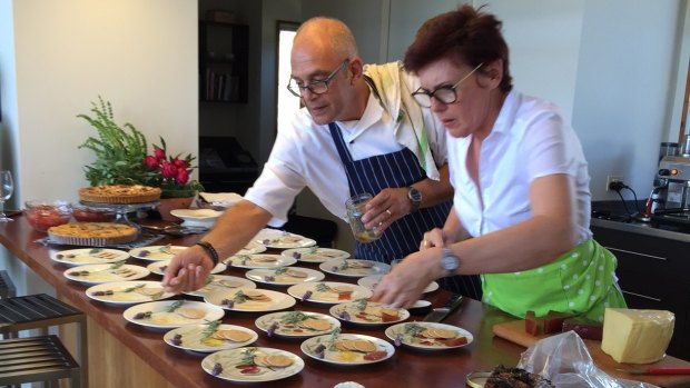 Jocelyn Hancock cooks dinner in her home for 20 guests at Killarney.