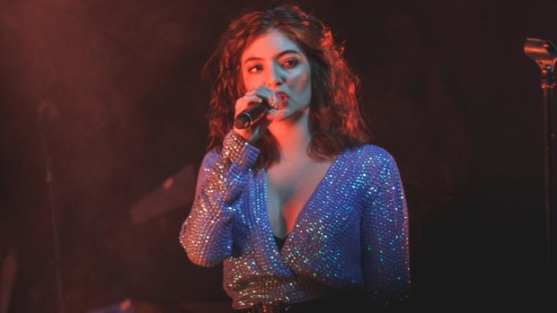 Lorde on stage for Nova's Red Room at Cockatoo Island on Thursday.
