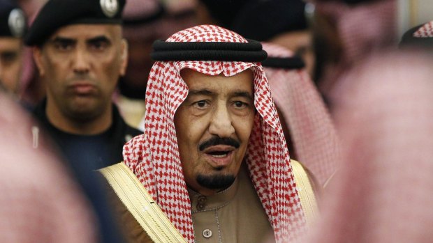 King Salman attends a ceremony with world leaders after the death of his predecessor King Abdullah