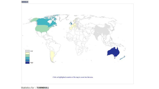 Results of a worldnames search on the surname Turnbull.