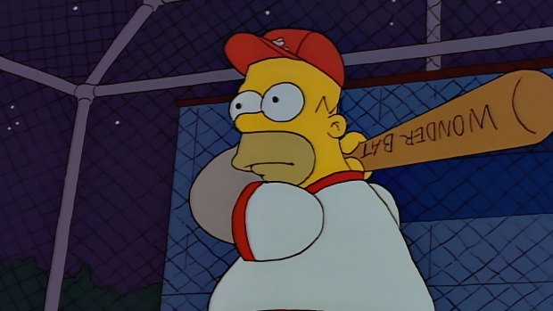 Hall of famer: Homer Simpson and his magic bat.