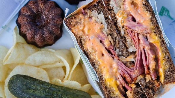 The pastrami sandwich (and more) from Ollie's Deli. 