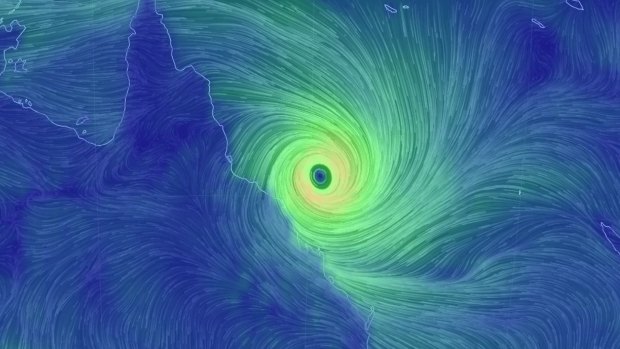 The core of Cyclone Debbie was expected to generate wind gusts of up to 240 kilometres per hour.