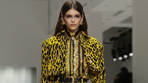 Kaia Gerber sported the look at the Versace show at fashion month. 