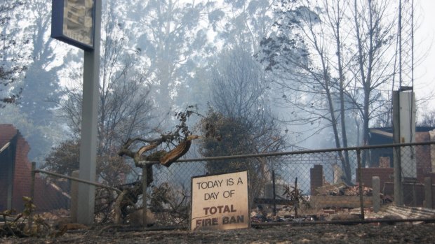 Marysville, the day after the 2009 bushfire.