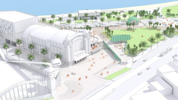 An artist's impression of the St Kilda triangle revamp.