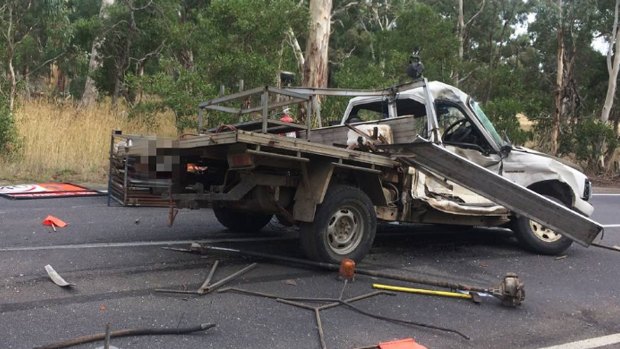 The driver of the ute was killed and his passenger airlifted to The Alfred.