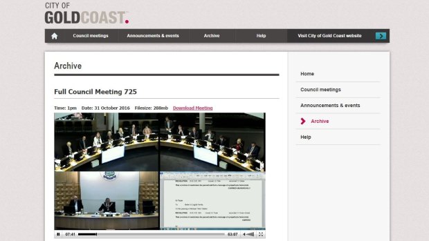 Unlike its counterpart in Brisbane, the Gold Coast City Council live streams its meetings.