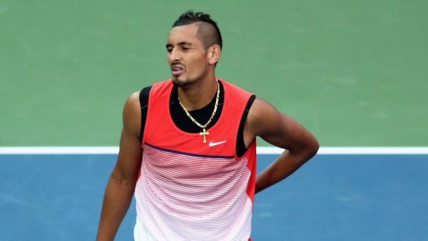 "What the f**k just happened?": Nick Kyrgios swore repeatedly in the second set.