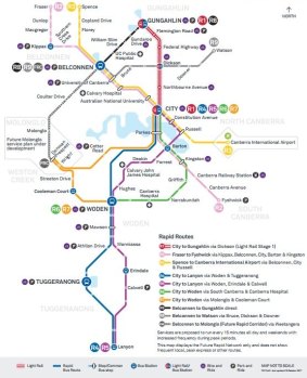 Canberra's new rapid bus network has been unveiled.