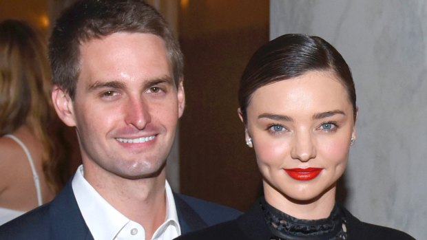 Power couple: Co-founder and chief executive of Snapchat, Evan Spiegel, and supermodel Miranda Kerr met in 2015.