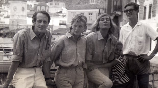 George Johnston and Charmian Clift with their children Shane, Jason and Martin on Hydra.