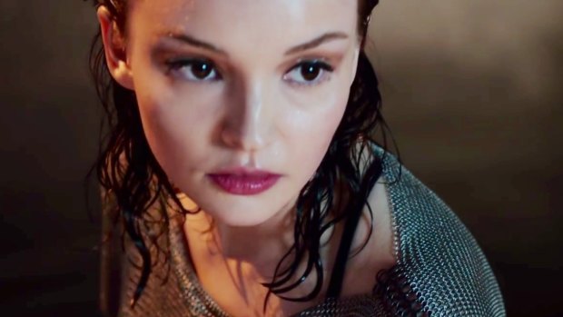 Lauren Mayberry in a still from Chvrches' video clip for Leave A Trace.