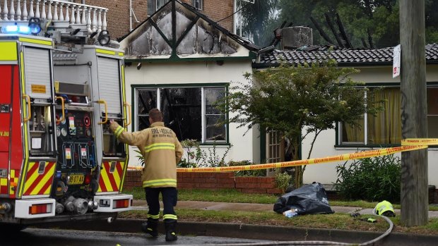 The fire broke out at the rear of the home on King Georges Road in Penshurst.