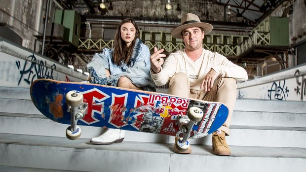 Skater Corbin Harris and model Jacquelyn Jablonski, wearing Faith Connexion will appear at the MADE fashion event in Sydney this weekend.