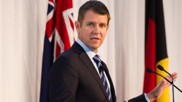 Premier Mike Baird at Luna Park for the 2016 Corporate Club Australia Business Lunch in Sydney where he addressed concerns about WestConnex.