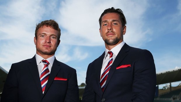 Ready to lead: Mitchell Pearce and Jake Friend will co-captain the Roosters.