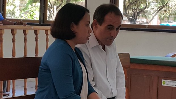 Guiseppe Serafino at the Denpasar District Court on Tuesday.