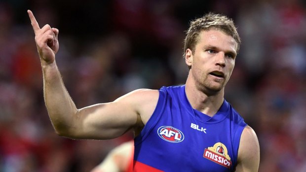In limbo: The Bulldogs will have to seriously consider taking the Bombers' second-round picks, 24 and 29, in exchange for Jake Stringer when the parties meet again.