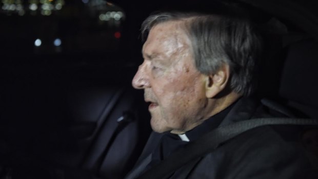 Cardinal George Pell landed in Sydney on Monday morning.