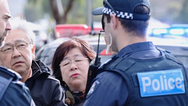 Police at the scene of the terror attack.