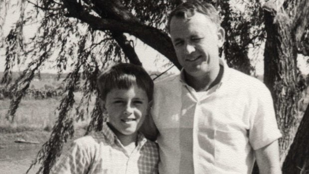 Malcolm Turnbull, aged 9, with his father Bruce, who most likely worried about how to pay his bills.