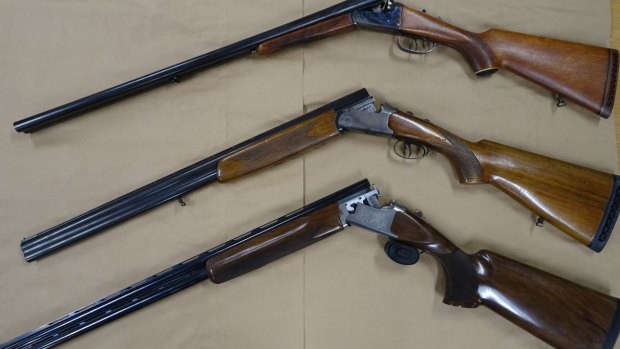 Firearms seized during a series of raids on Wednesday.
