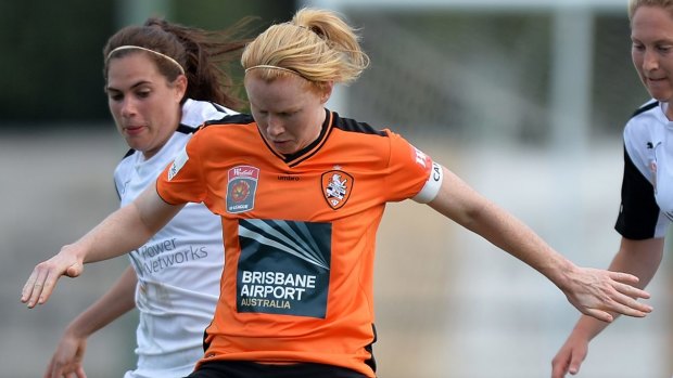 On the ball: Clare Polkinghorne is back for the Brisbane Roar. 