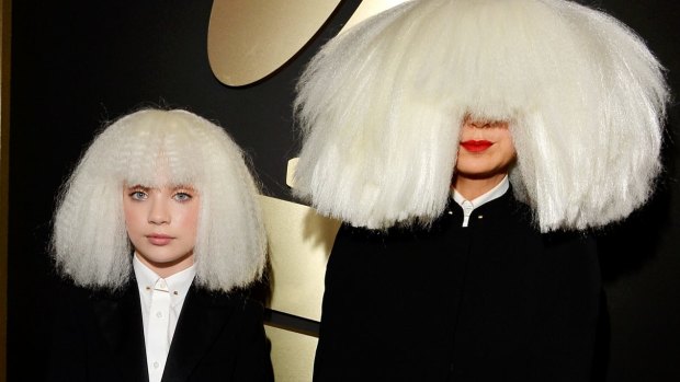 Sia (right) and dancer Maddie Ziegler at the 2015 Grammy Awards.