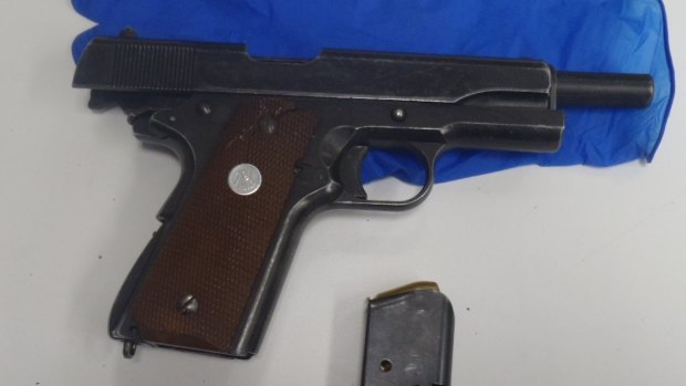 The replica pistol allegedly being carried by a man at a Perth McDonald's.