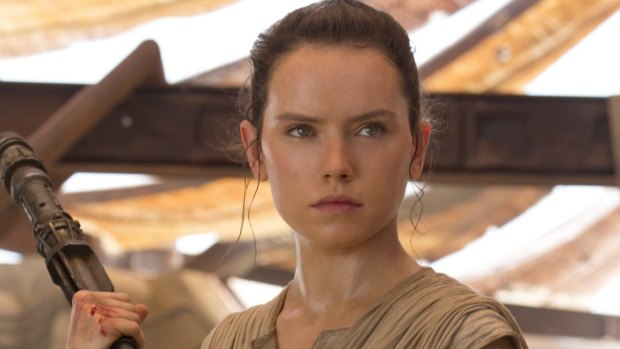 Daisy Ridley as Rey in Star Wars: The Force Awakens. 