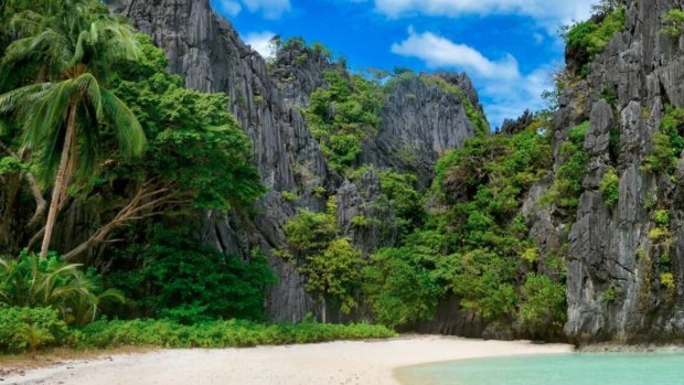 Hidden Beach in the Philippines.