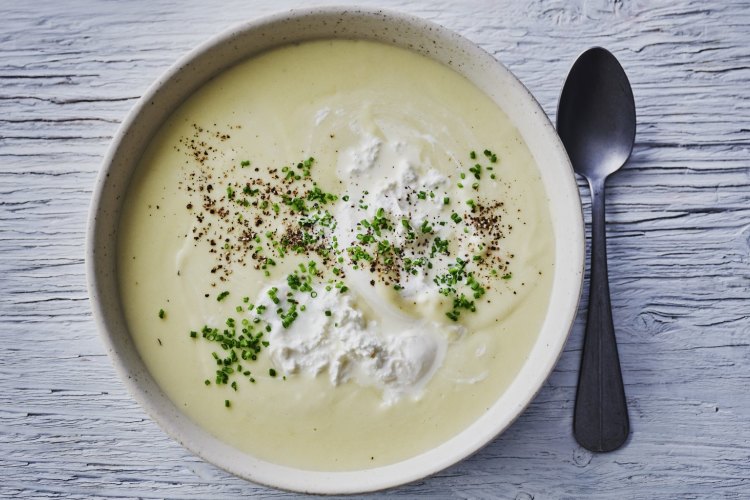 Potato and burrata soup 