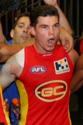 Jaeger O'Meara after Gold Coast's win over Collingwood last year.