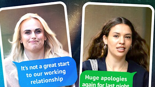 Text messages between Rebel Wilson and Charlotte MacInnes were tendered in the Federal Court.