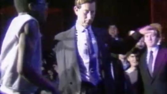 Prince Charles attempts to breakdance in 1985.