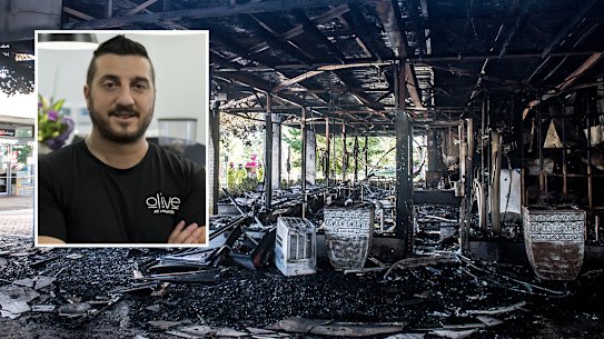 Olive fire and owner Dimitri Yianoulakis