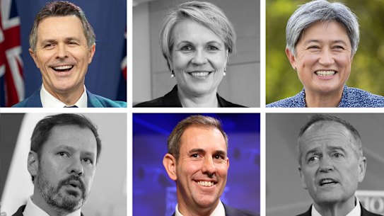 Jason Clare, Tanya Plibersek, Penny Wong, Ed Husic, Jim Chalmers and Bill Shorten.