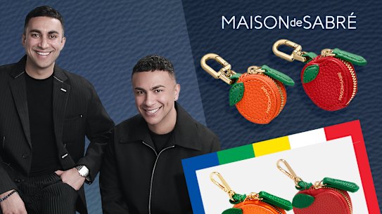 Maison de Sabre co-founder Omar Sabre (left) has slammed the popularity of dupe products as “completely unacceptable”, as Sportsgirl pulls its imitation fruit-shaped bag charms off shelves.
