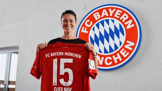 Matildas winger Emily Gielnik signed for Bayern Munich last August.