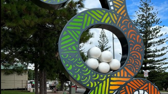 Kabul, the carpet snake is the youri, or totem for the Quandamooka people of Minjerribah or North Stradbroke Island.  Artwork by Josh Walker.