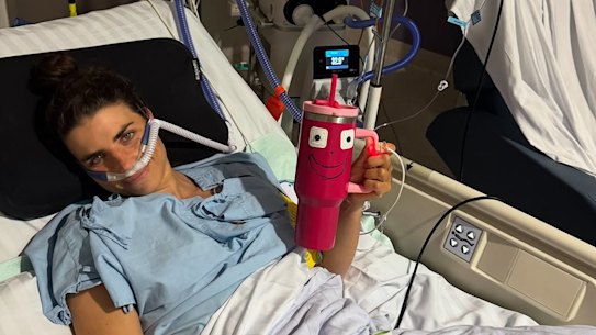 Jess Fox after surgery to remove a tumour from her kidney