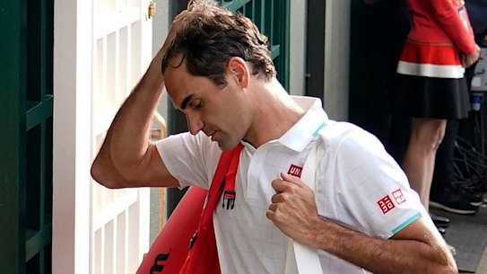 Roger Federer after his defeat at Wimbledon in July.