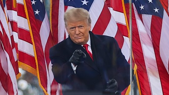 Donald Trump, speaking to supporters in Washington, before the storming of the Capitol. 
