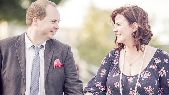 Rebecca Adams and her first husband, Daniel Collins, in 2013.